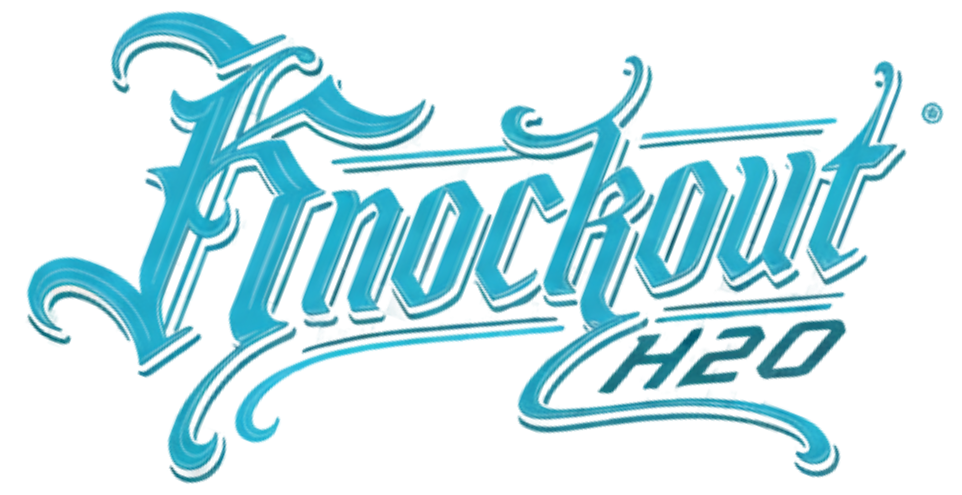 Knockout H20 logo in blue on a white background