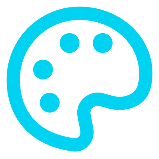 Blue icon resembling a speech bubble with a question mark on a white background